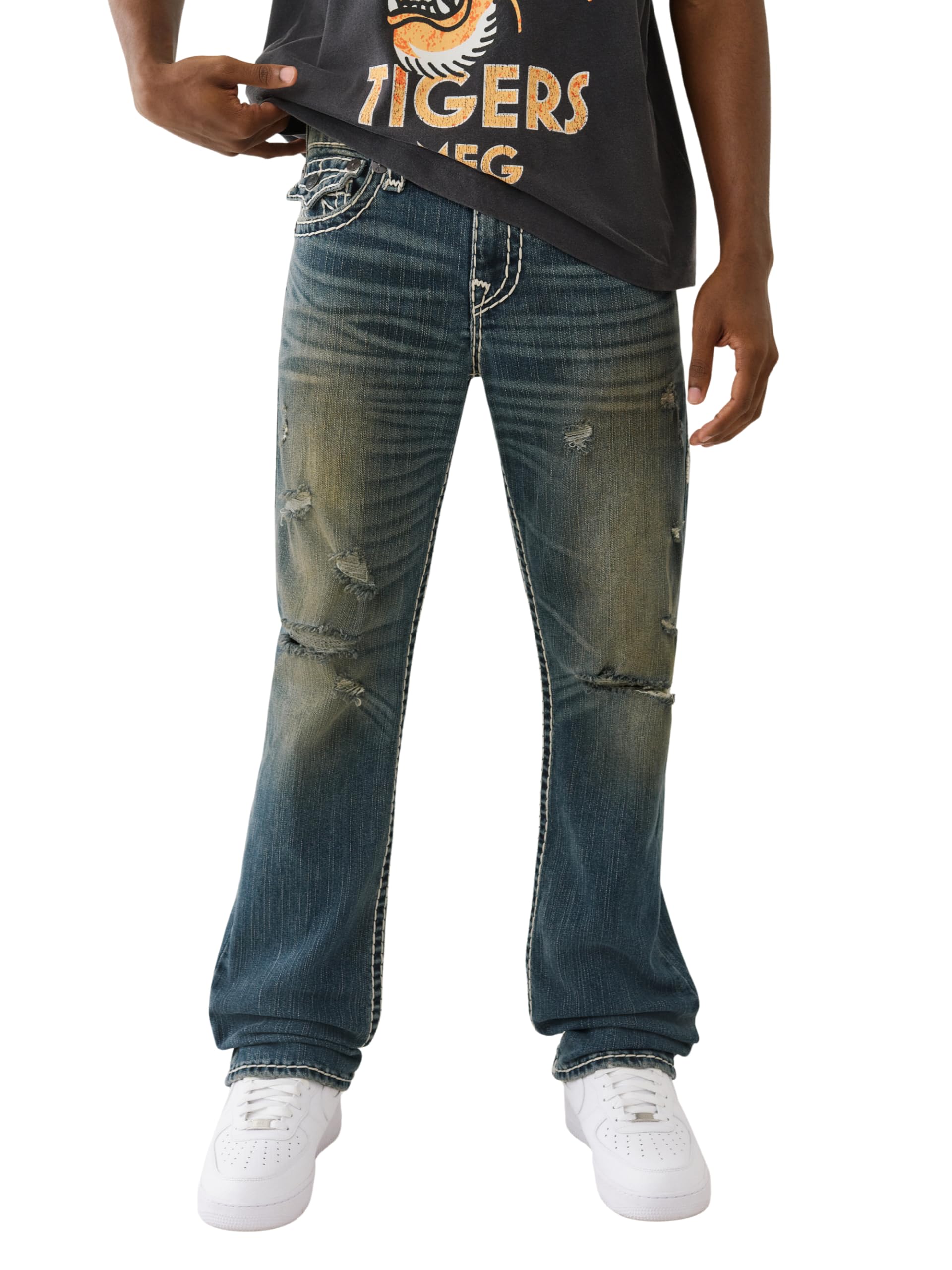 True Religion Men's Ricky Super T Straight Leg Jeans - Stretch Denim