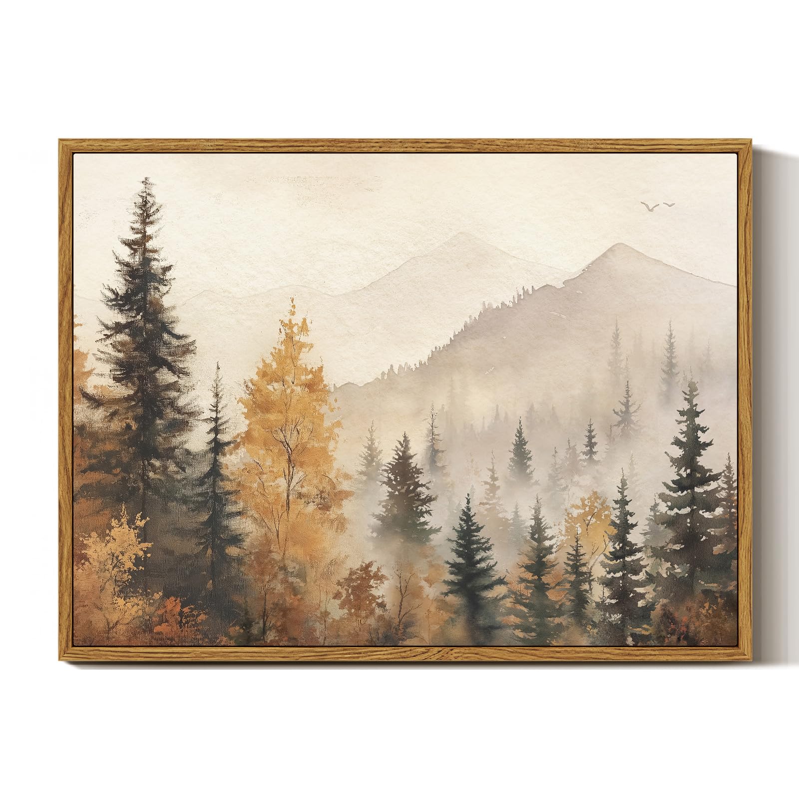 InSimSea Framed Canvas Wall Art Vintage Decor, Fall Trees Forest Wall Decor for 