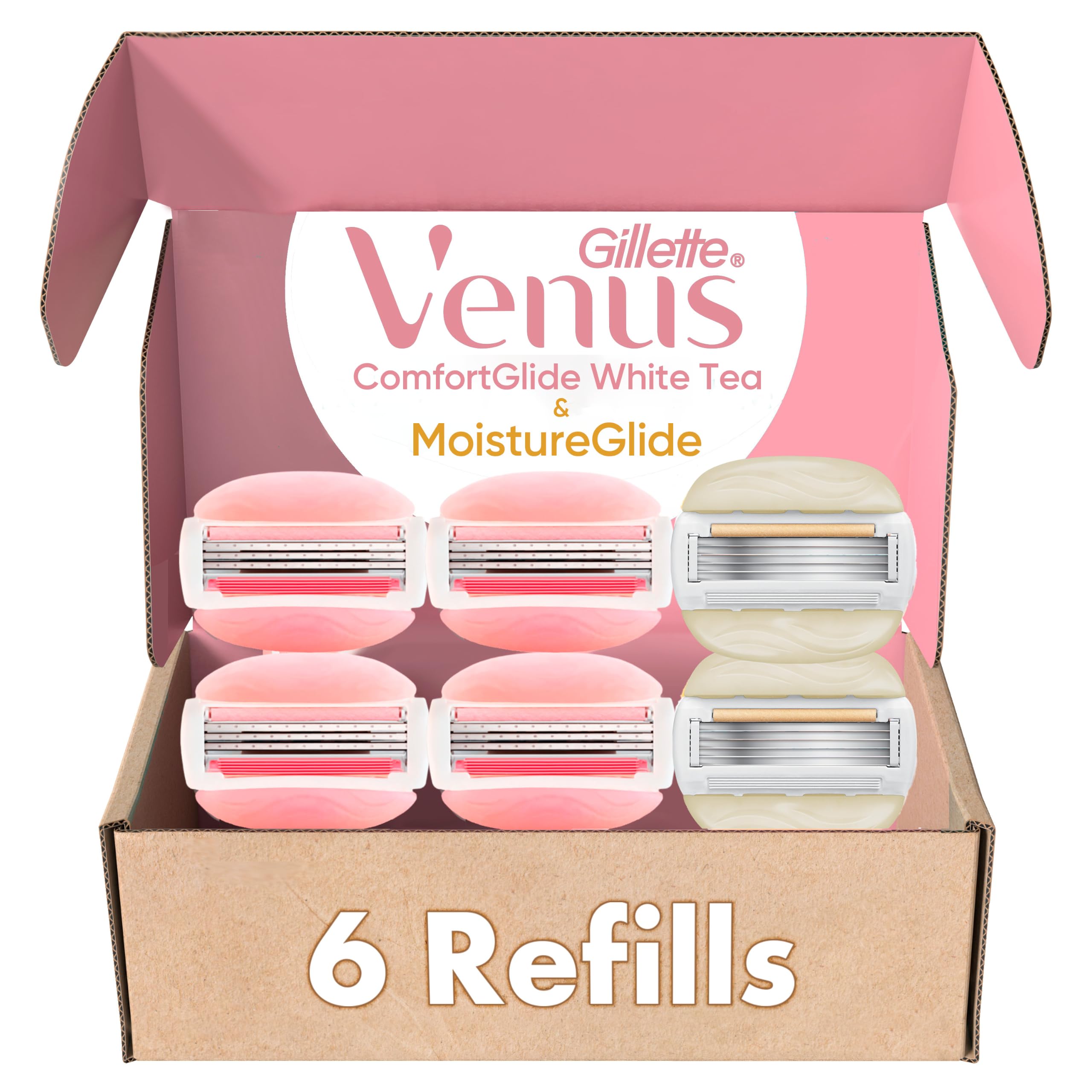 Gillette Venus ComfortGlide White Tea 4 count, with Gillette Venus ComfortGlide 