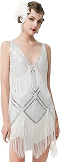 BABEYOND Ladies 1920s V Neck 1920s Style Gatsby Style Party Dress