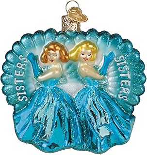 Old World Christmas Sisters Sisters Glass Blown Ornament for Christmas Tree, Handcrafted Holiday Decoration, Family Collection