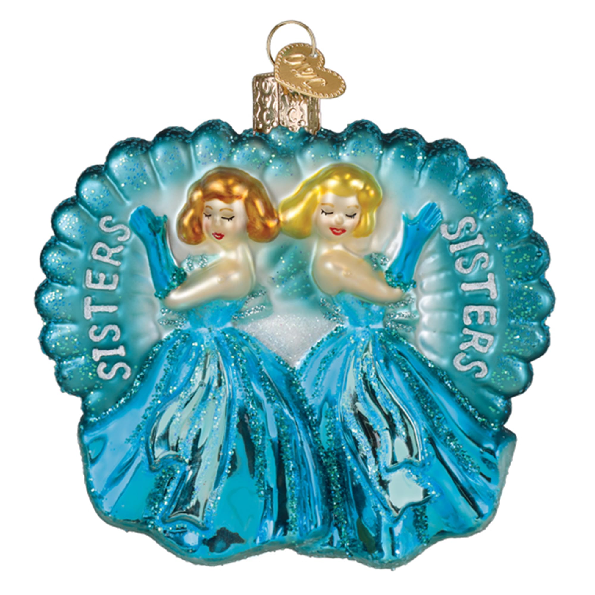 Old World Christmas Sisters Sisters Glass Blown Ornament for Christmas Tree, Han