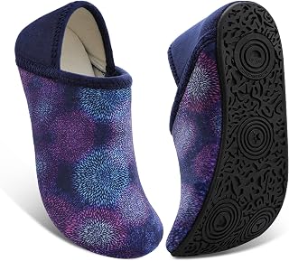 Fires Womens Mens Slippers with Rubber Sole Soft-Lightweight House Slipper Socks Around House Shoes Non Slip Indoor/Outdoor