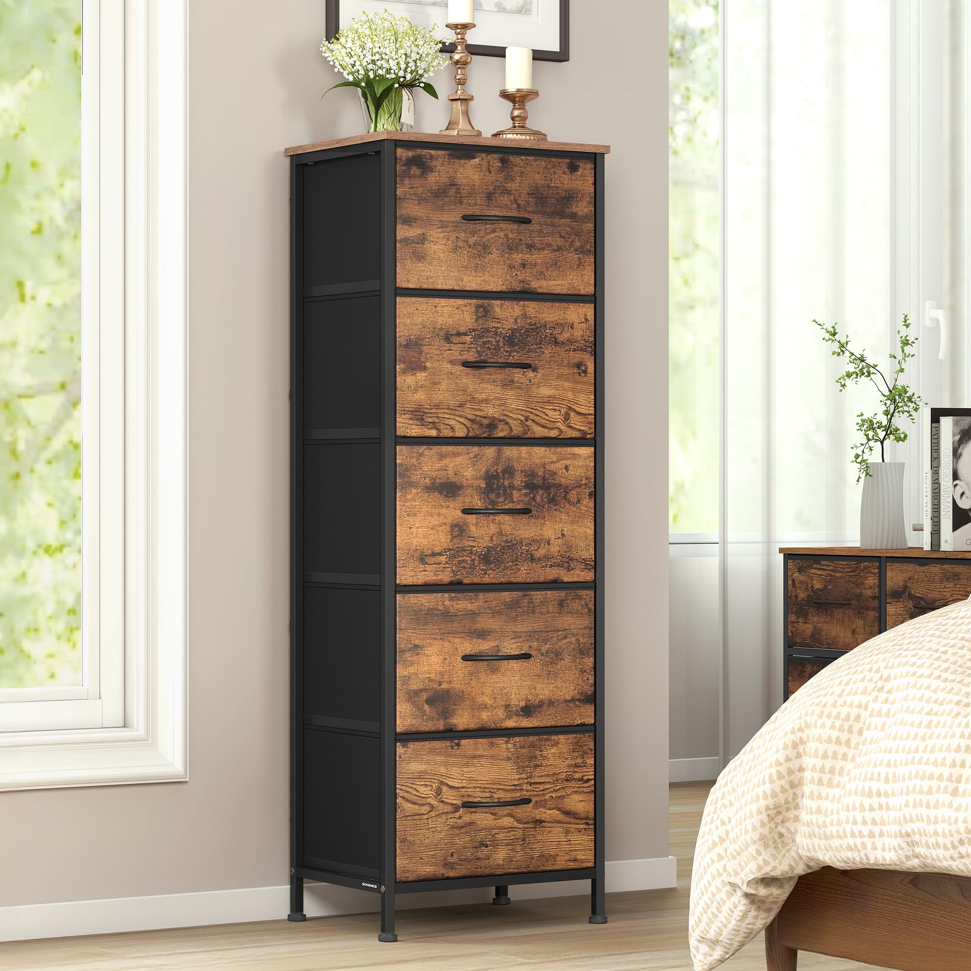 SONGMICS Chest of Drawers, Storage Unit, 5 Drawers | Modern basic, Steel, Partic