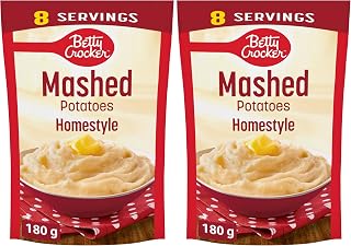 BETTY CROCKER Mashed Potatoes Homestyle Flavour, Made with Real Potatoes, 180 Grams Package of Mashed Potatoes (Pack of 2)