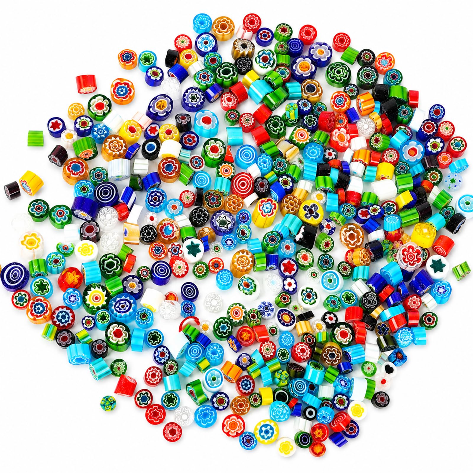 250g COE 90 Millefiori Glass, Fusible Glass for Microwave Kiln Crafts | 250g Val
