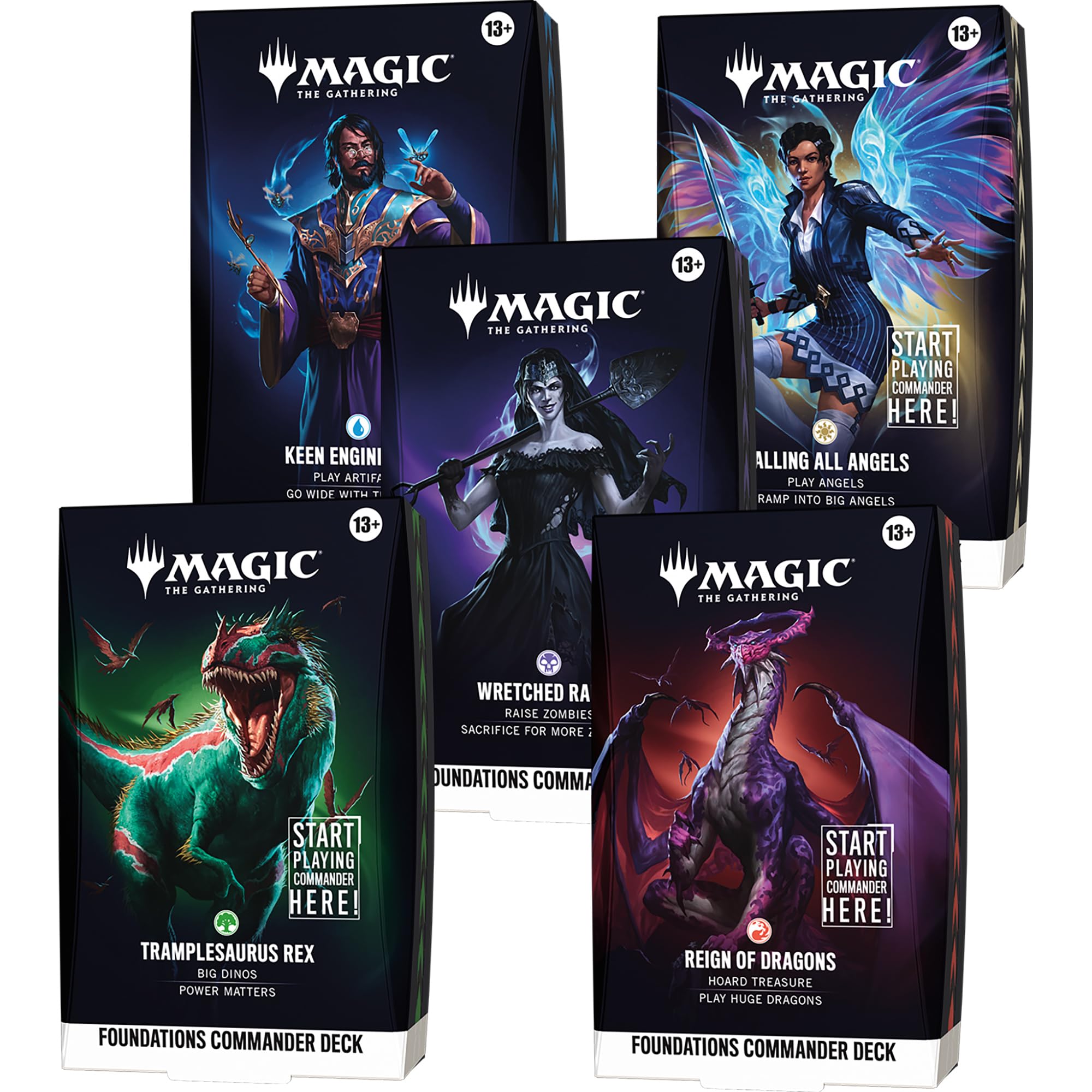 Magic: The Gathering Foundations Commander Deck Bundle - All 5 Decks (Calling Al