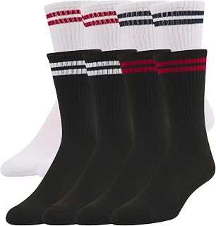 Quiksilver Mens Socks, 8 Pairs Crew & Quarter Neck Socks for Men, Premium Athletic Shoes, Size 8-12