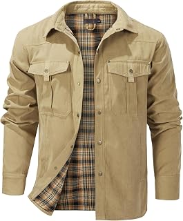 Mr.Stream Mens Long Sleeve Button Down Shirt Flannel Lined Western Cowboy Shirt