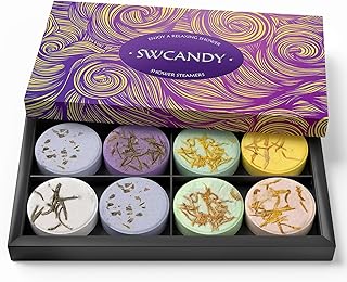 SWCANDY Shower Steamers Aromatherapy Gifts for Women 8 Pcs Shower Home Spa | Christmas Stocking Stuffers Birthday Gifts for Mom Wife Sister Her Adult Natural Essential Oils Holidays Self Care Relaxation