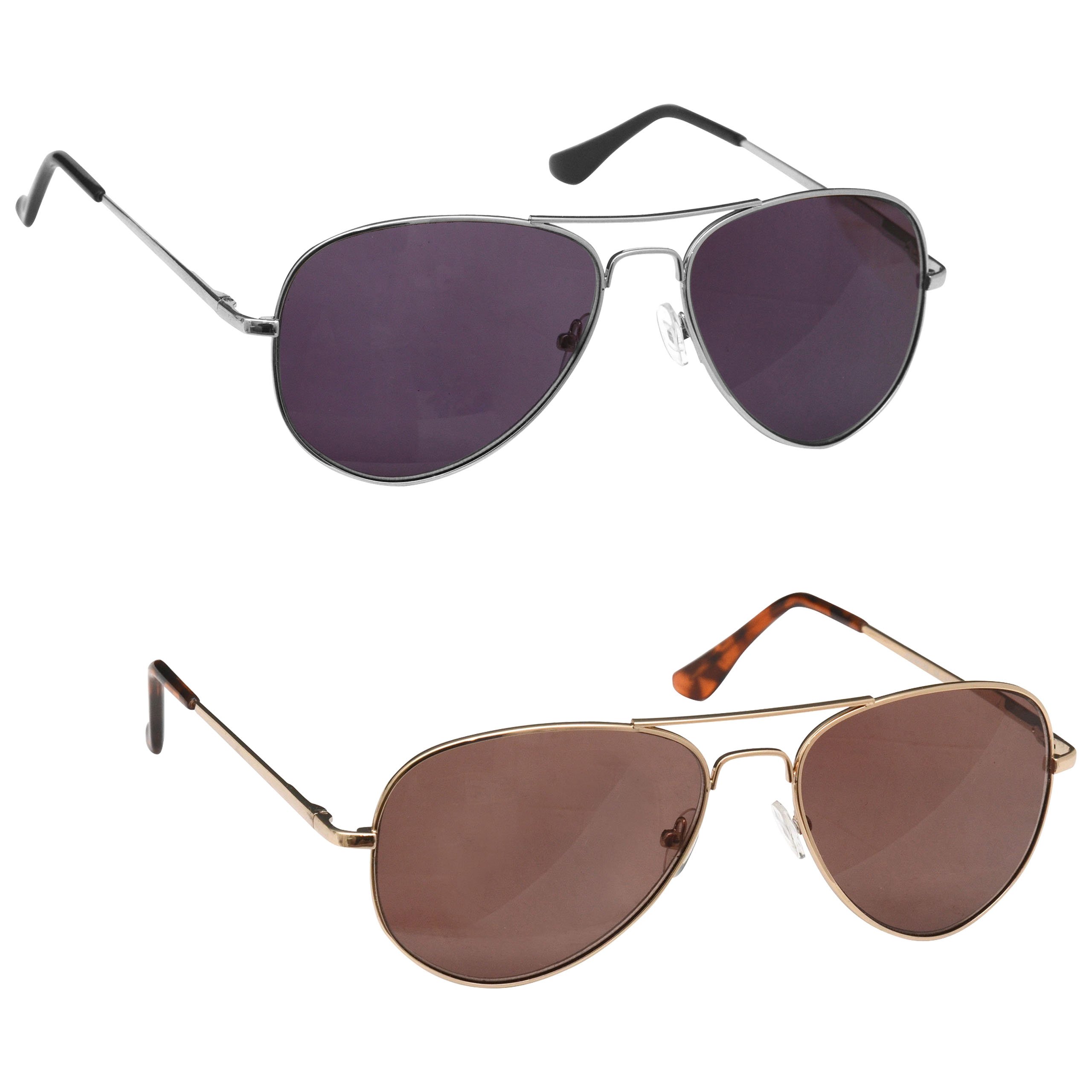 OPULIZE Silver & Gold Reading Sunglasses Value 2 Pack UV400 Mens Womens SS8-89 +