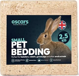 Oscars Wood Shavings Natural Small Pet Bedding, 2.5kg - Soft Animal Bedding | Soft & Biodegradable, Odour Controlling, for Hamster Cage, Guinea Pig Cage, Rabbit Hutch, Eco-Friendly Substrate