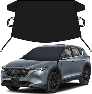 EcoNour Car Snow Cover Compatible for Mazda CX5 CX50 | Windshield Cover for Ice and Snow with S-Hook Straps | Heavy-Duty 600D Oxford Winter Car Cover, Waterproof & Anti-Slip