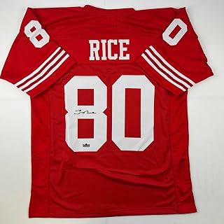 Facsimile Autographed Jerry Rice San Francisco Red Reprint Laser Auto Football Jersey Size Men's XL