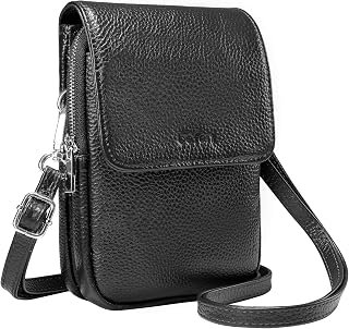 befen Genuine Leather Shoulder Bags for Women Small Phone Bag RFID Blocking Multifunctional Mobile Phone Bag with Adjustable Strap Christmas Gifts for Women