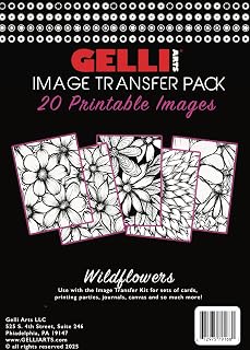 Gelli Arts Image Transfer Printables Wildflowers - 20 Floral Images Included, Use Gel Plates, Great for Teachers and Students of All Ages