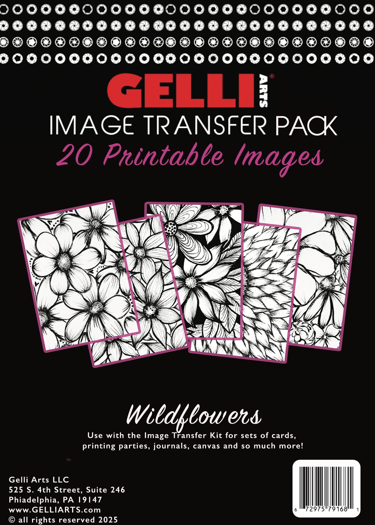 Gelli Arts Image Transfer Printables Wildflowers - 20 Floral Images Included, Us
