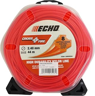 ECHO Echo Yamabiko Nylon Cord for Grass Cutting, Rectangular 2.4mm Diameter x 44m CROSS-FIRE Cross-Fire