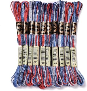 10 Skeins 8M Polyester 6 Ply Embroidery Floss for DIY Crafts Hand Sewing Knitting DIY Jewelry Making - Royal Blue