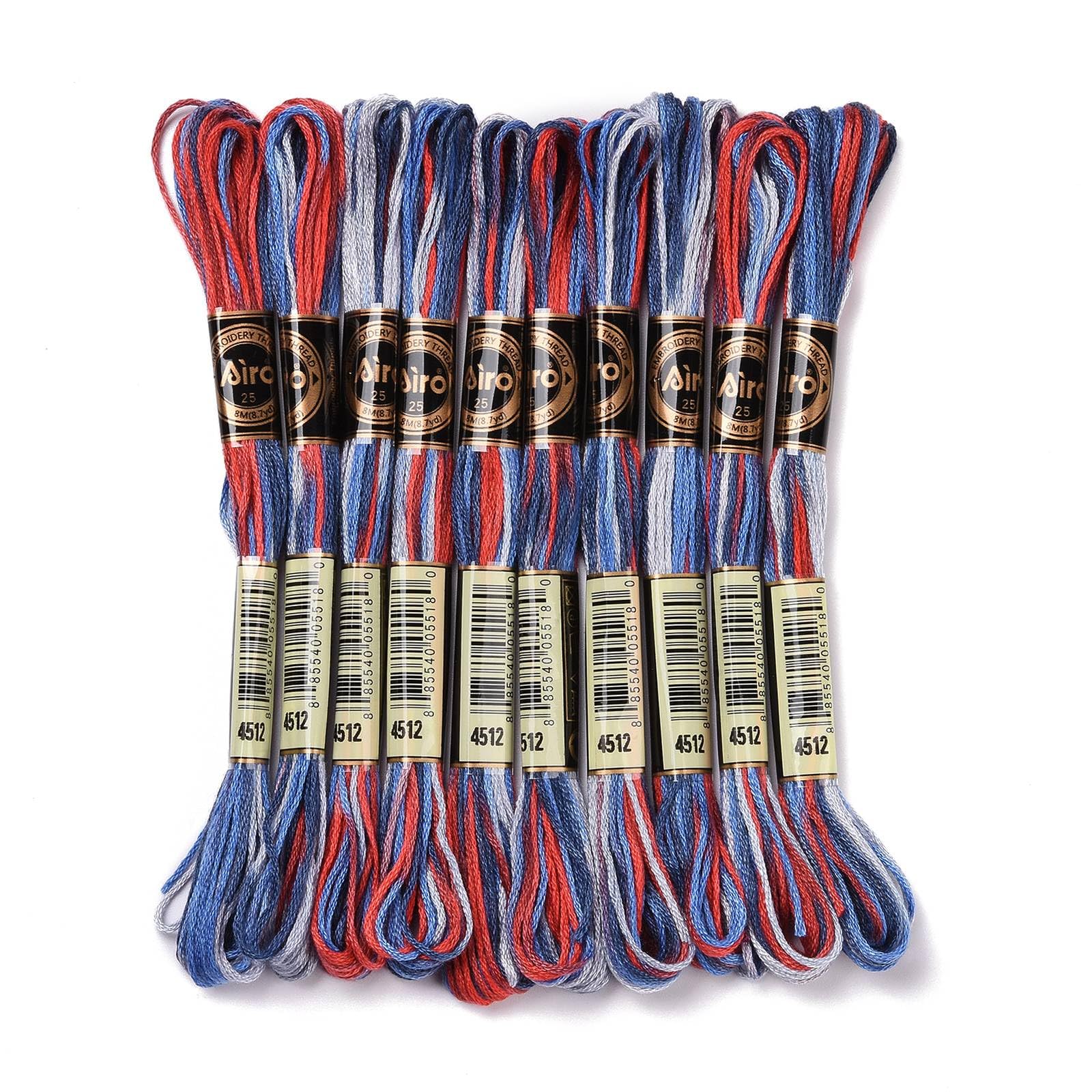 10 Skeins 8M Polyester 6 Ply Embroidery Floss for DIY Crafts Hand Sewing Knittin