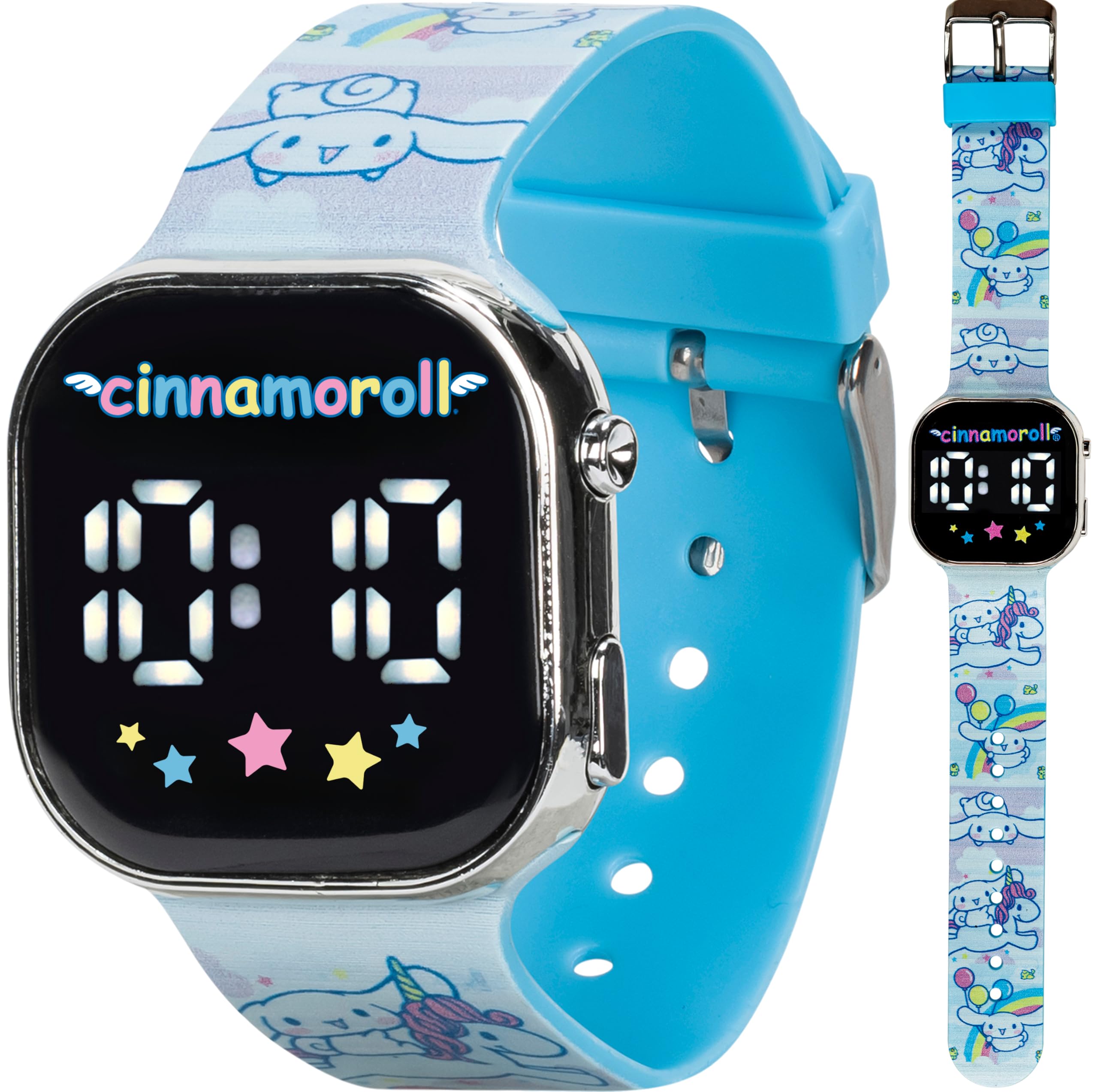 Cinnamoroll Kids Watch – LED Display, Square Case, Adjustable Plastic Strap, Col