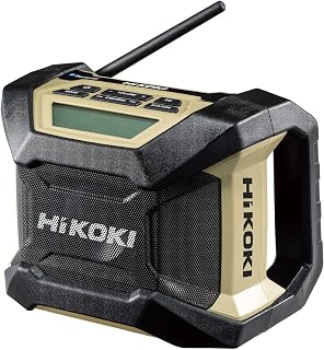 HiKOKI 14.4V/18V Compatible Rechargeable Radio UR18DA, Compact Lightweight, Can Use AC100V, Sand Beige, Battery and Charger Sold Separately UR18DA(NNB)
