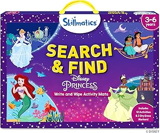 Skillmatics Search and Find Preschool Toy – Disney Princess, Gift for Kids | Reusable Write & Wipe Mats, Learning & Educational Toy, Handwriting Aid, Toddlers & Kids, Arts & Crafts, Ages 3, 4, 5, 6
