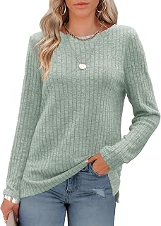 Odosalii Womens Tops Crewneck Long Sleeve Jumper Shirts Pullover Sweaters