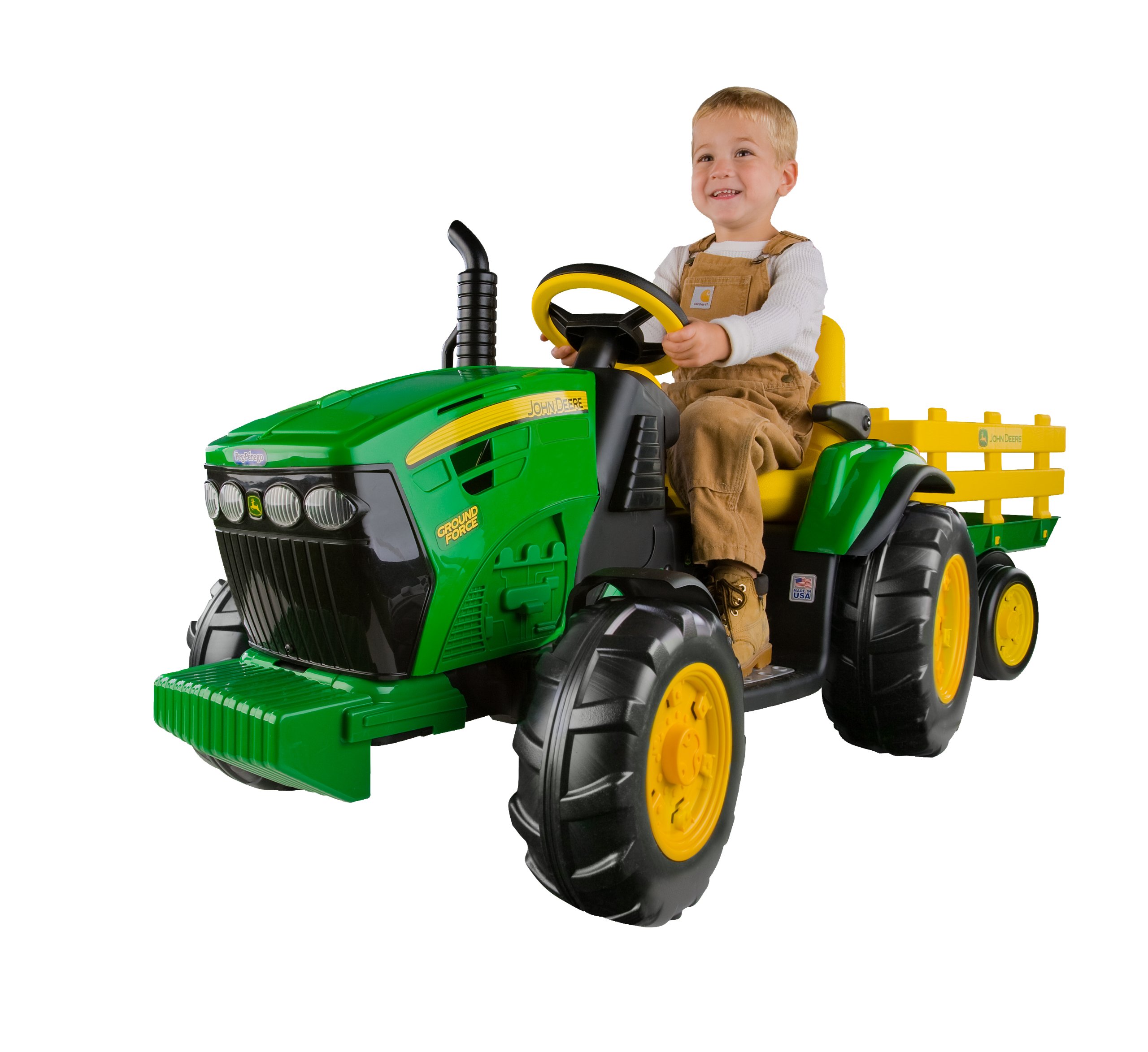 Peg Perego John Deere Ground Force Extra-Large 12 volt Ride-On Tractor with Trai