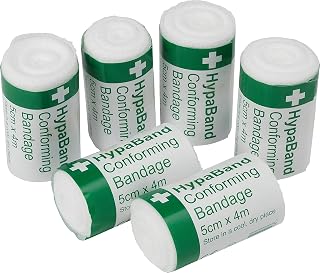 Safety First Aid HypaBand Conforming Bandages, 5cm x 4m, Pack of 6