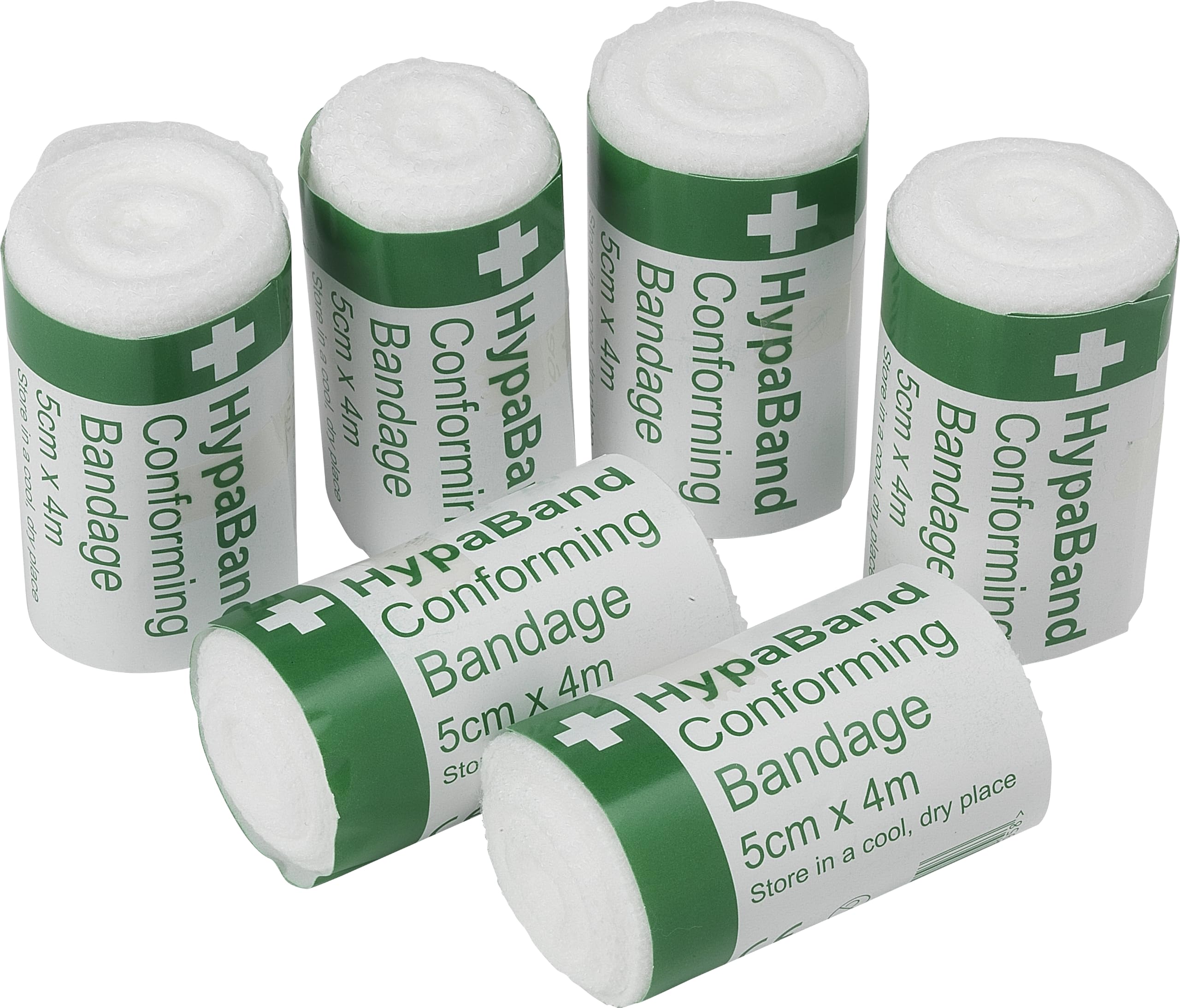 Safety First Aid HypaBand Conforming Bandages, 5cm x 4m, Pack of 6