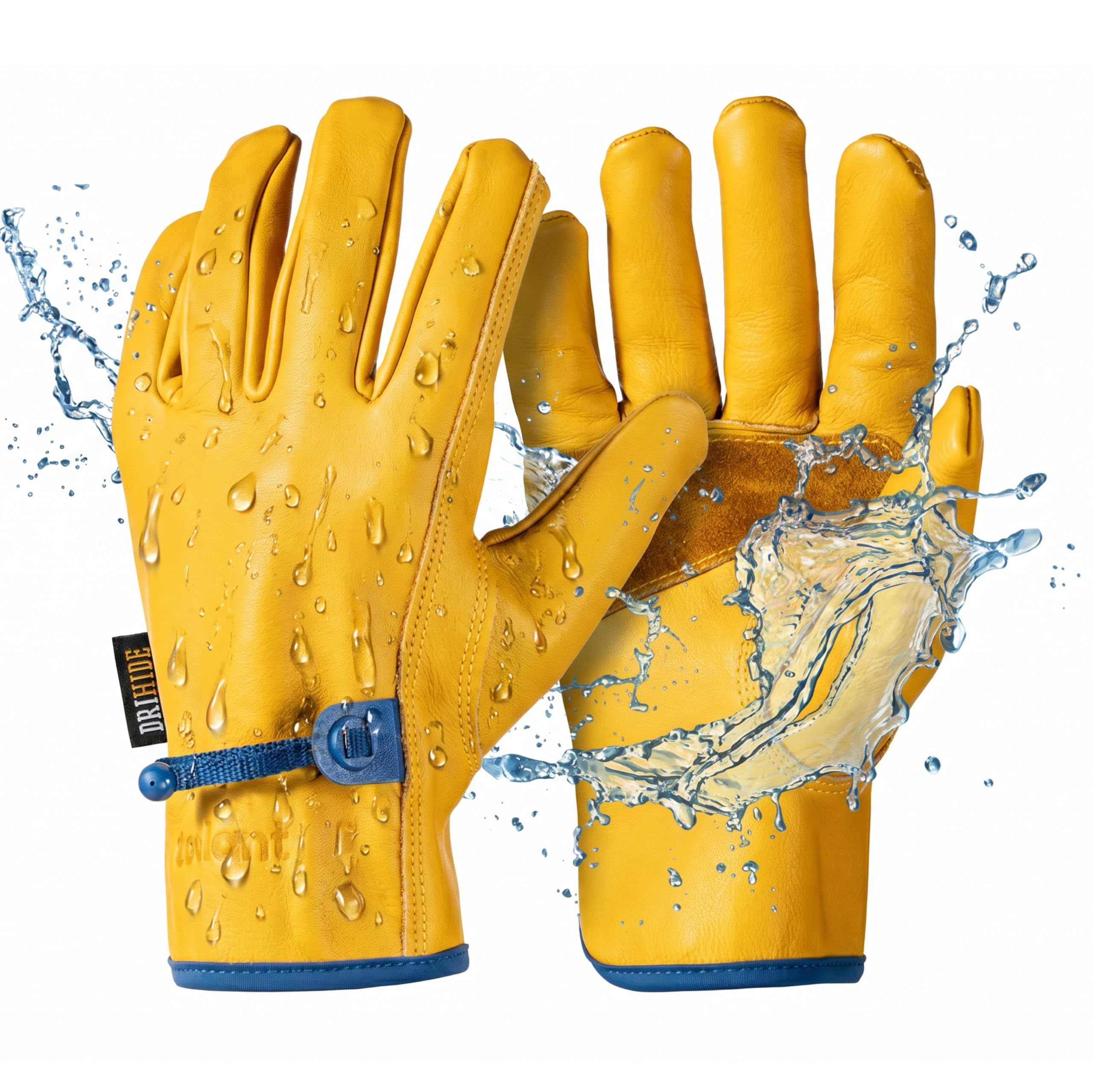 toolant DRIHIDE Leather Work Gloves, Water Resistant Top Grain Cowhide, Durable 