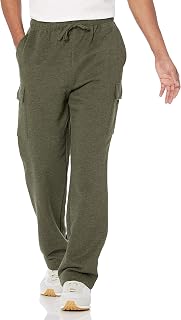 Amazon Essentials Men's Relaxed-Fit Cargo Fleece Tracksuit Bottoms with Open Bottom