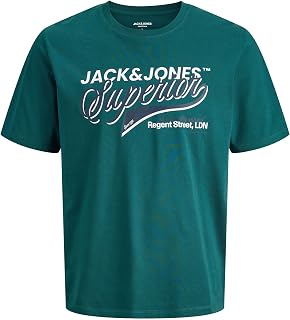JACK & JONES Jjelogo Tee SS O-Neck 2 Neck Ss26 Sn Jjelogo SS Ss26 Sn Men's 2-Neck Round Neck T-Shirt (Pack of 1)