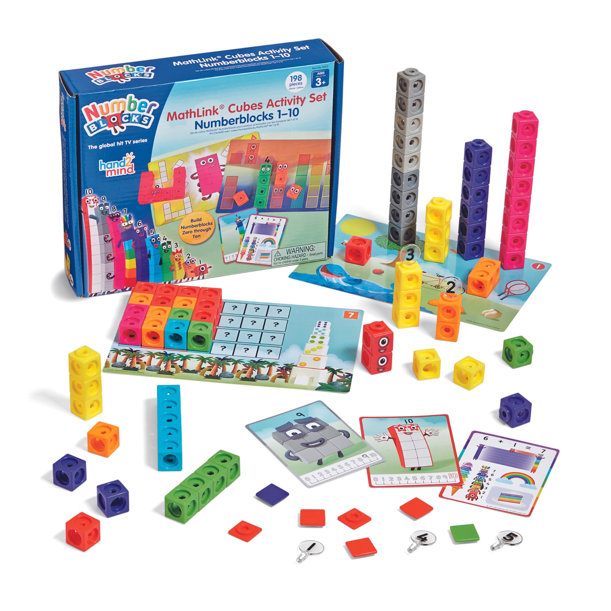 hand2mind Numberblocks 1-10 MathLink Cubes Activity Set, Ages 3+ | Linking Cubes