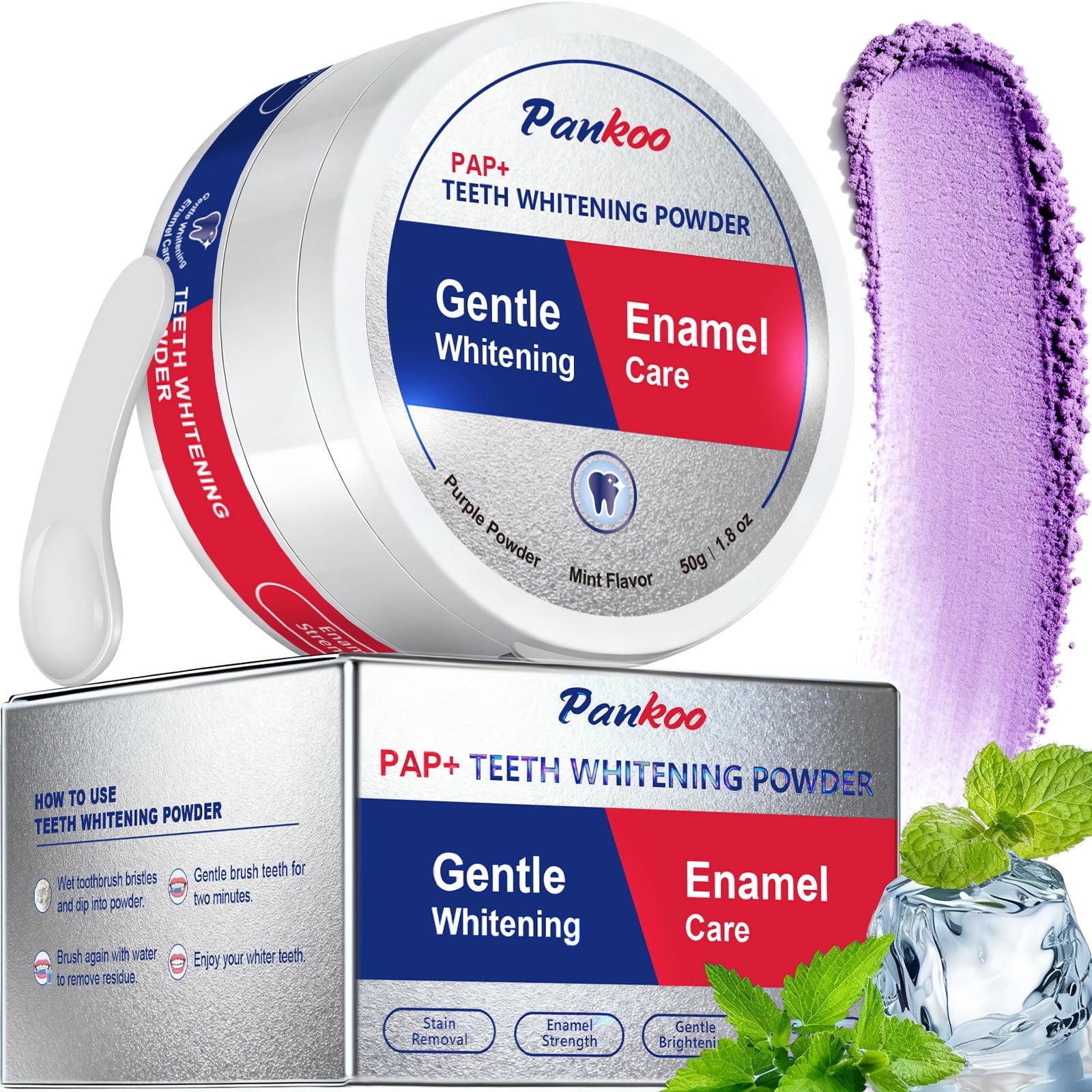 Purple Teeth Whitening Powder 50g for Visible Whitening Teeth | Helps Remove Sur