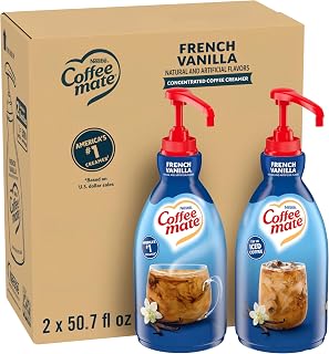 Nestle Coffee mate French Vanilla Non-Dairy Creamer Pump, 50.7 oz, 2-Pack | Concentrated liquid creamer, no refrigeration needed, ideal for offices, breakrooms and self-serve coffee stations