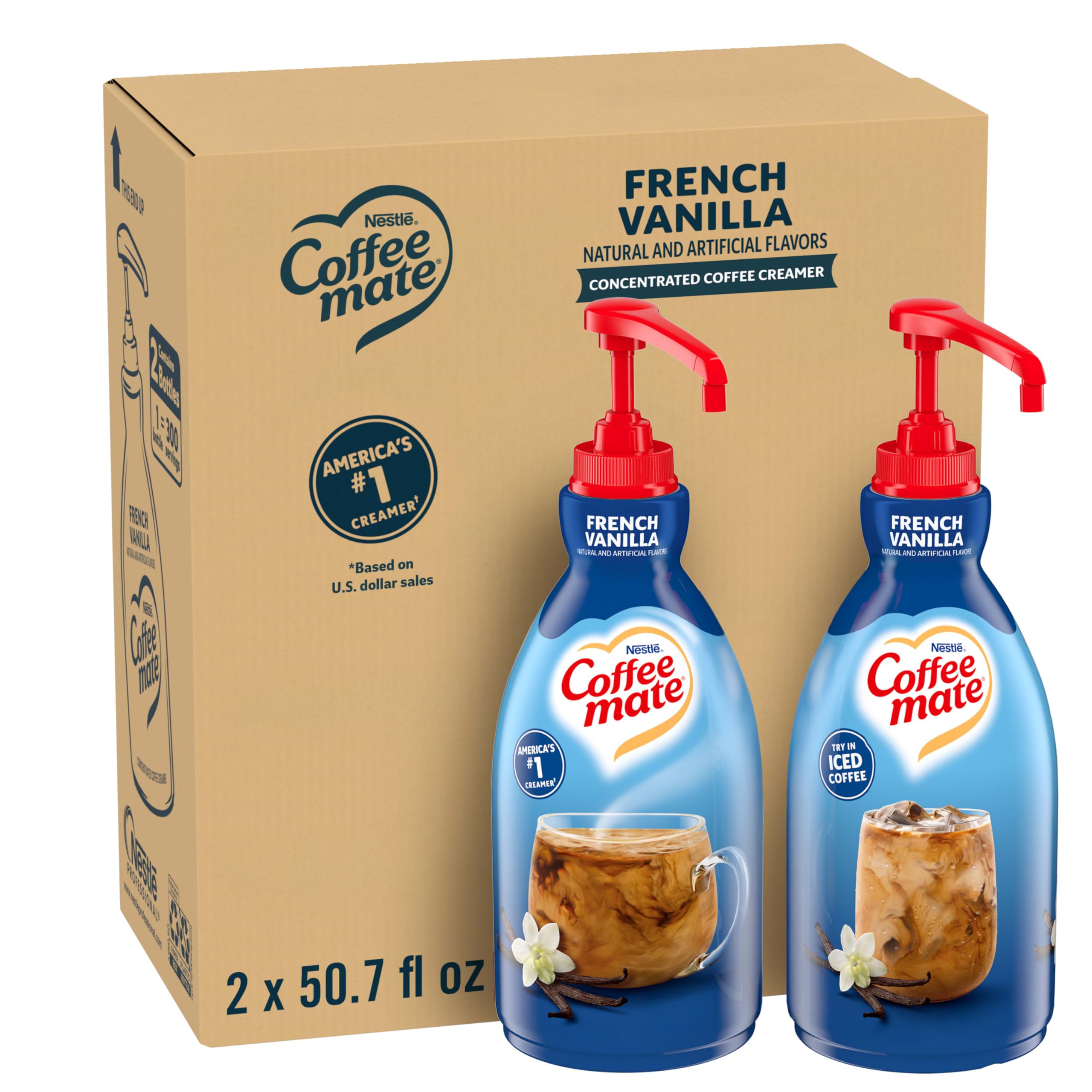 Nestle Coffee mate French Vanilla Non-Dairy Creamer Pump, 50.7 oz, 2-Pack | Conc