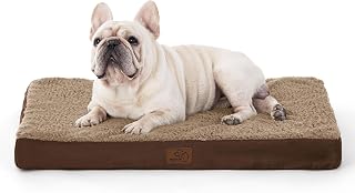 Bedsure Orthopedic Dog Bed with Washable Cover for Small, 76x51cm Brown