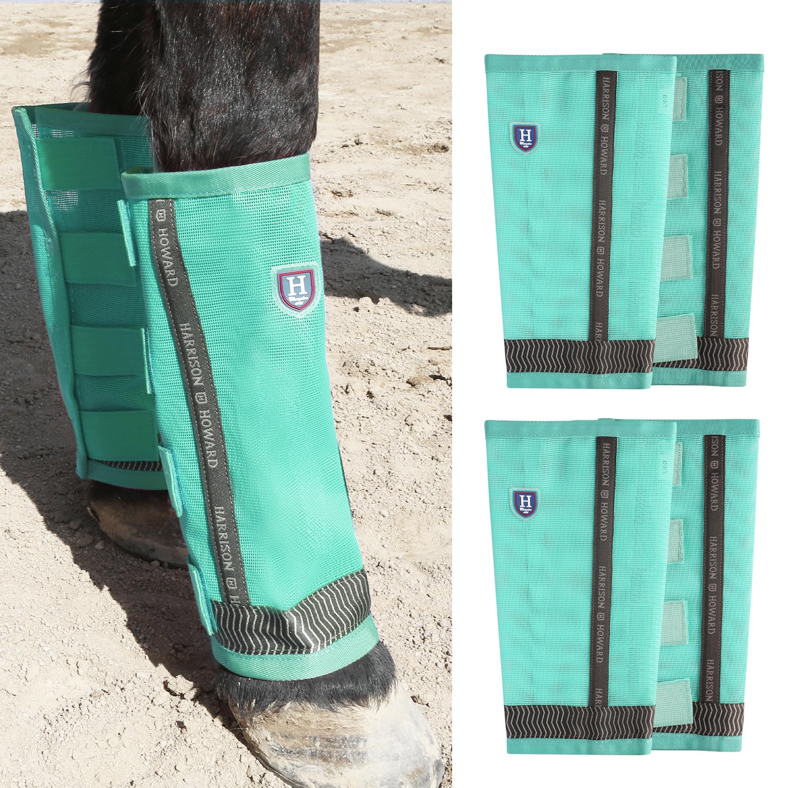 Harrison Howard Loose-Fitting Horse Fly Boots UV-Protective, Breathable Fine Mes