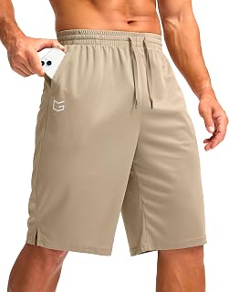 G Gradual Sports Shorts for Men with Pockets 11" Long Basketball Shorts Lightweight Quick Dry Fitness Shorts for Men