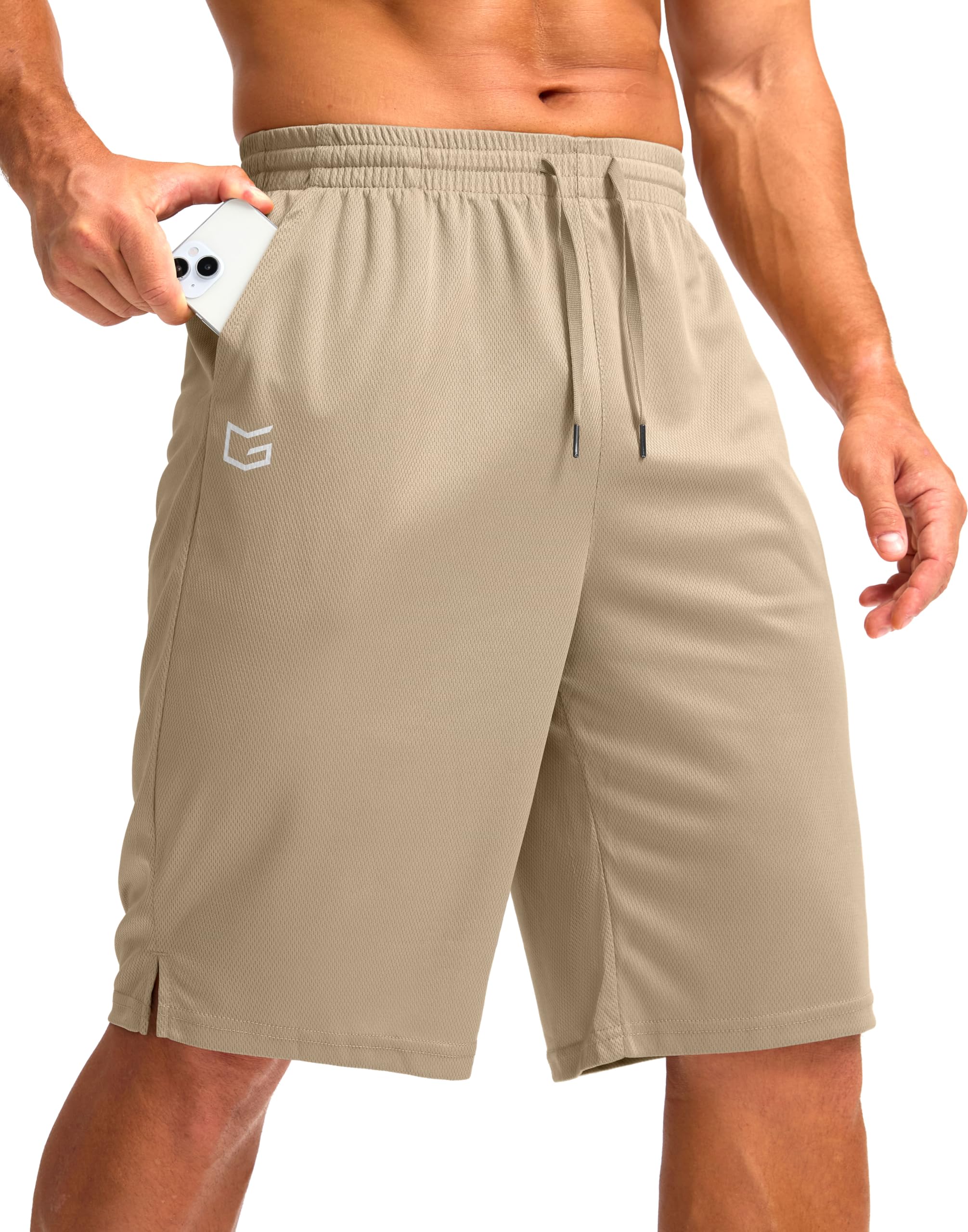 G Gradual Sports Shorts for Men with Pockets 11" Long Basketball Shorts Lightwei