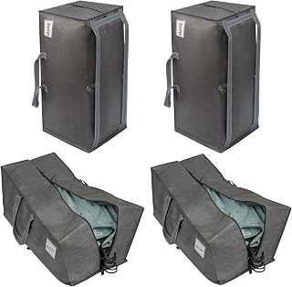 VENO Moving Bags w/Backpack Straps, Moving Supplies, Moving Boxes, College Packing Storage Boxes with Lids Alternative, Heavy Duty, Extra Large, Sturdy Handles, Zippers (Gray, 4 Pack)