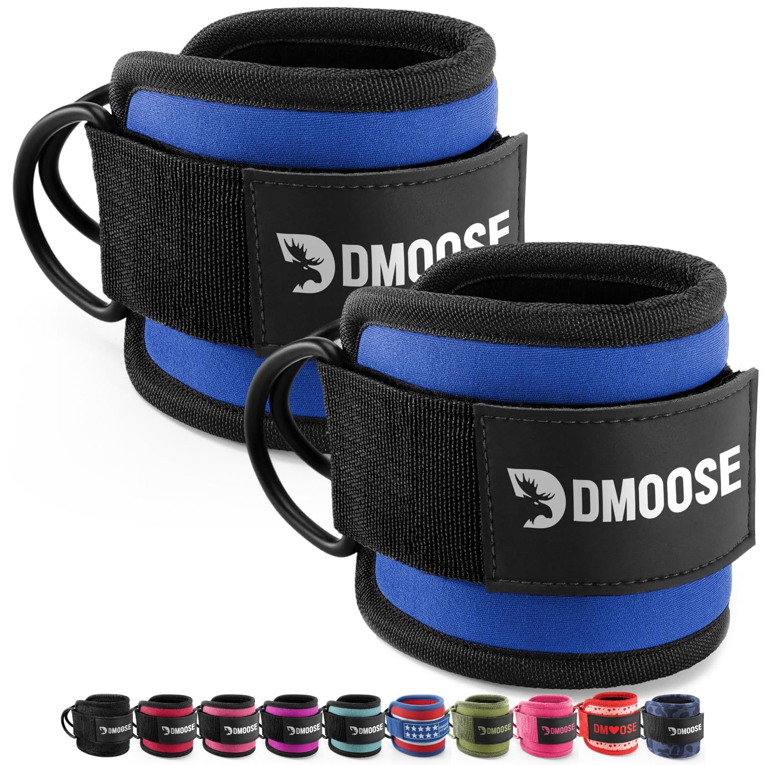 DMoose Ankle Strap for Cable Machine - One Size Fit with Premium Padding, Workou