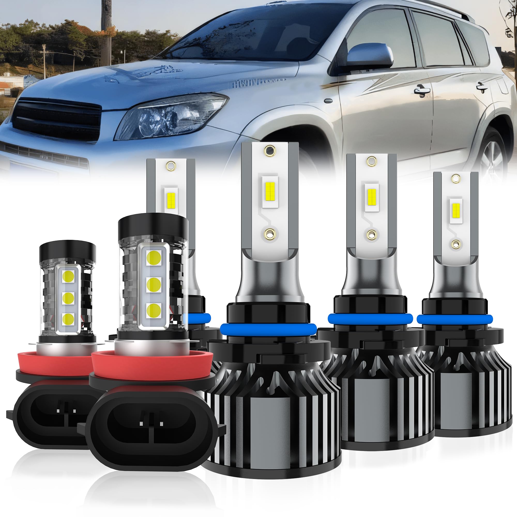 Led Headlights Fit for Toyota RAV4 2006-2012 Headlight Bulbs,9005/HB3/H10 High B