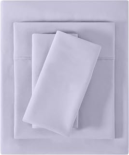 Softan Microfiber Queen Sheet Set with Non-Slip Corner Straps, Lavender | 15" Deep Pocket Fitted Bed Sheets, Double Brushed Microfiber, Single Sheets & Pillowcase for All Season, Violet