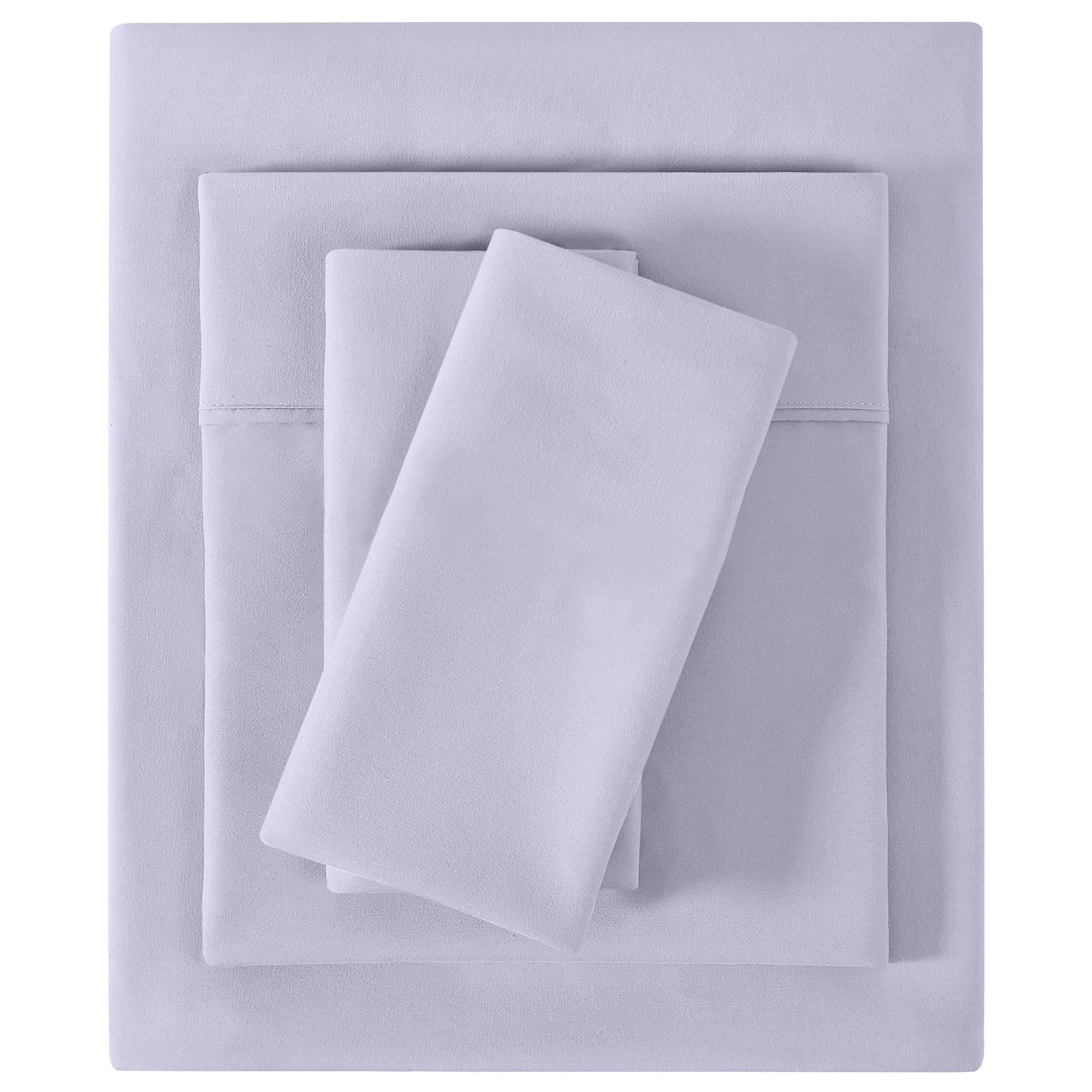 Softan Microfiber Queen Sheet Set with Non-Slip Corner Straps, Lavender | 15" De