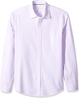 Amazon Essentials Men's Regular-Fit Long-Sleeve Casual Poplin Shirt, Button Front, Business Casual, Collared