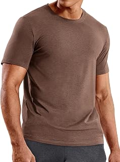 MIER Men's Short Sleeve Dry Fit Soft T-Shirt Athletic Breathable Active Casual Running Tops Crew Neck