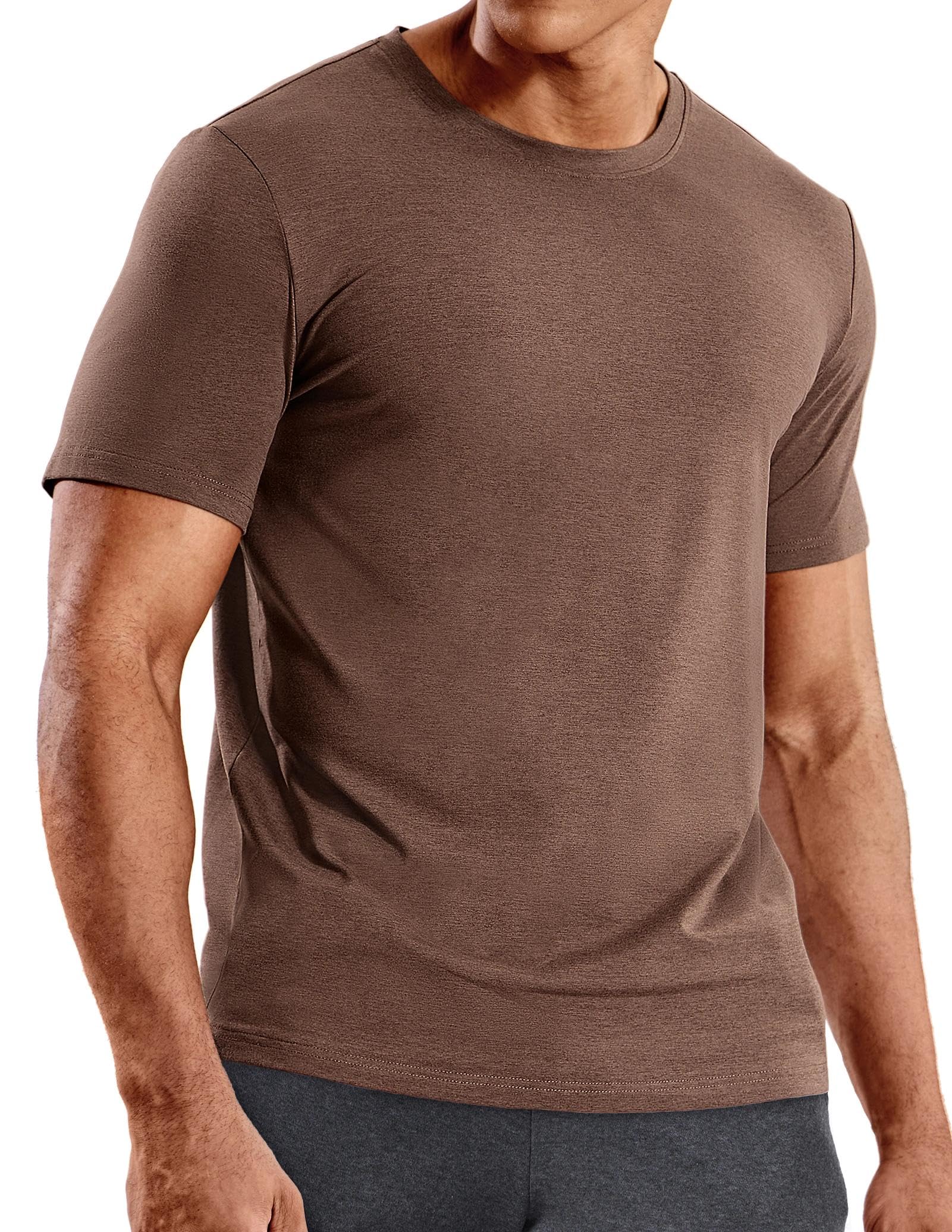 MIER Men's Short Sleeve Dry Fit Soft T-Shirt Athletic Breathable Active Casual R
